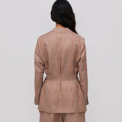 レーヨンリネン　グレンチェックジャケット