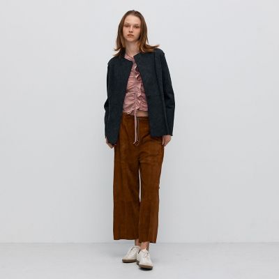 プリスティン　ノーカラージャケット グレー系 ヘリンボーン プリスティン ノーカラージャケット グレー系 ヘリンボーン