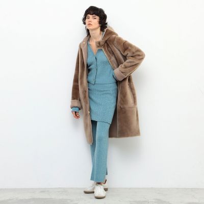 Deuxieme 折畳ん Classe ムートンチェスターコート