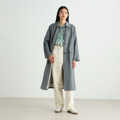 LINEN×COTTONストレッチバルカラーコート - アウター