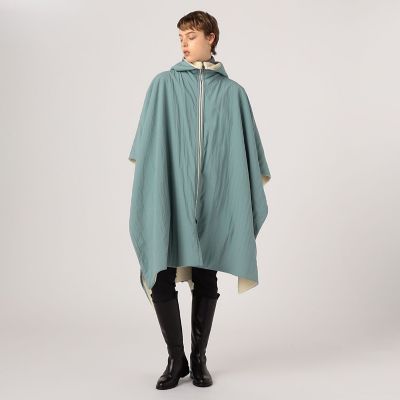 レーヨンウール　リバーシブルポンチョ