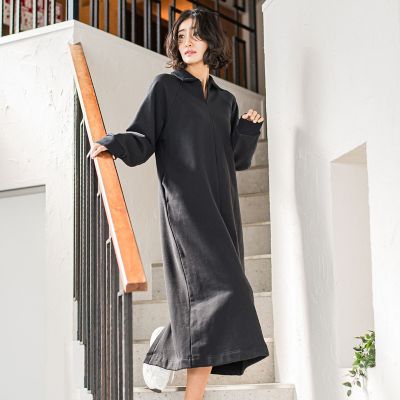 ＜la.f...（Women）＞裏毛ロングワンピース≪洗濯機で洗える≫
