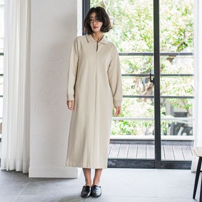 裏毛ロングワンピース≪洗濯機で洗える≫
