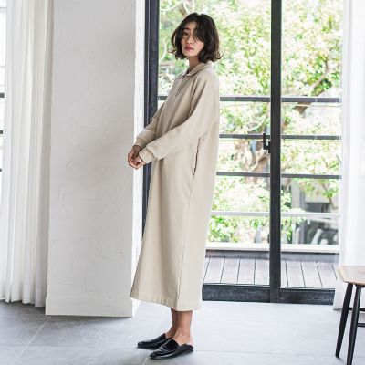 裏毛ロングワンピース≪洗濯機で洗える≫