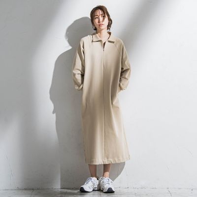裏毛ロングワンピース≪洗濯機で洗える≫
