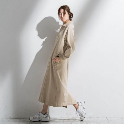裏毛ロングワンピース≪洗濯機で洗える≫