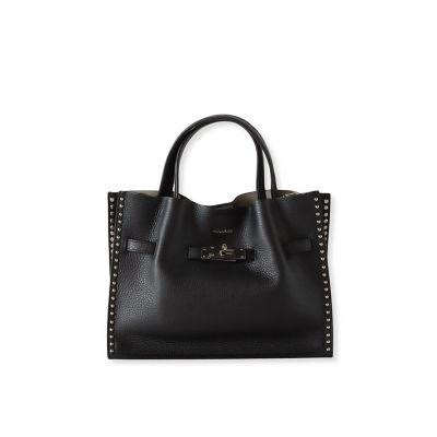 VIOLAd'ORO】スタッズ付きWフェイスレザートートバッグ | la