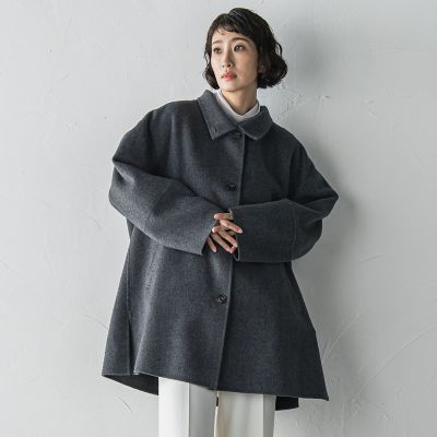 ＜la.f...（Women）＞”軽さと贅沢なぬくもり”スタンドカラーリバーコート