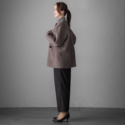 軽さと贅沢なぬくもり”ノーカラーリバーコート | la.f（Women）/ラ