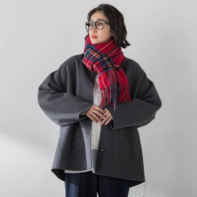 セオリー　ノーカラーリバーコート　ブラック　P ノーリーズ NOLLEY'S ◇【WEB限定】【TAION/タイオン】ノーカラー