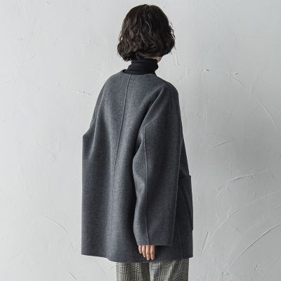 軽さと贅沢なぬくもり”ノーカラーリバーコート | la.f（Women）/ラ