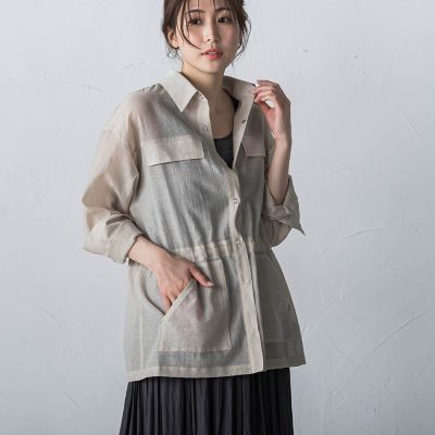 ＜la.f...（Women）＞シアーシャツジャケット≪洗濯機で洗える≫