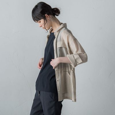 シアーシャツジャケット≪洗濯機で洗える≫