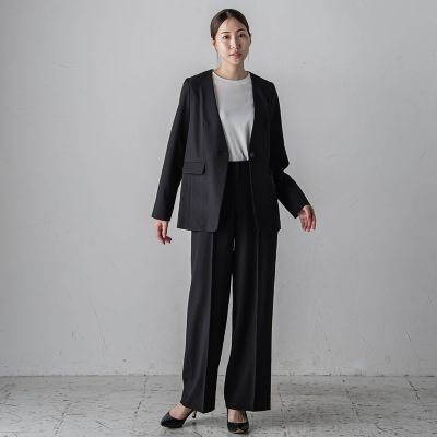 ドライギャバストレッチノーカラージャケット≪手洗い可能