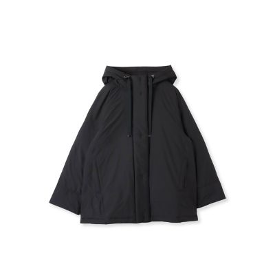 ラエフタフタダウンフード付き ブラック ダウンジャケット