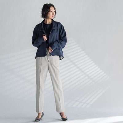 スタンドカラーデニムブルゾン≪洗濯機で洗える≫ | la.f (Women