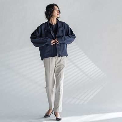 スタンドカラーデニムブルゾン≪洗濯機で洗える≫ | la.f（Women