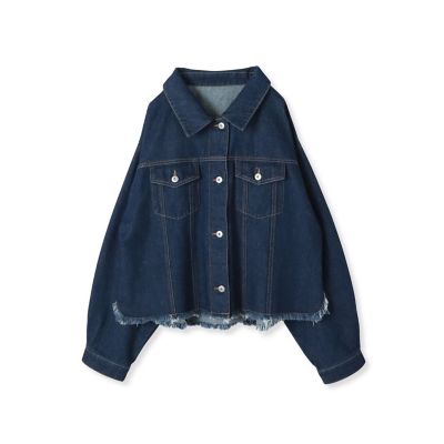 【タグ付き未使用】柔らかデニムジャケット(マーリエパーエフデ) オーバーサイズデニムジャケット≪手洗い可能≫ | la.f