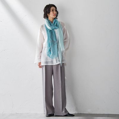 ポケット付きシアーシャツジャケット≪洗濯機で洗える≫