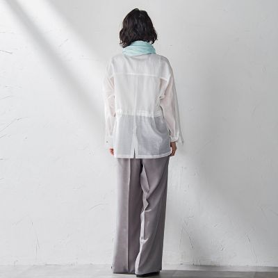 ポケット付きシアーシャツジャケット≪洗濯機で洗える≫