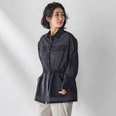 ポケット付きシアーシャツジャケット≪洗濯機で洗える≫
