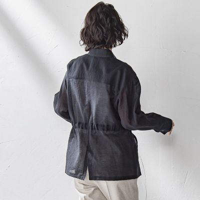 ポケット付きシアーシャツジャケット≪洗濯機で洗える≫