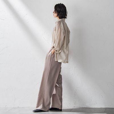 ポケット付きシアーシャツジャケット≪洗濯機で洗える≫