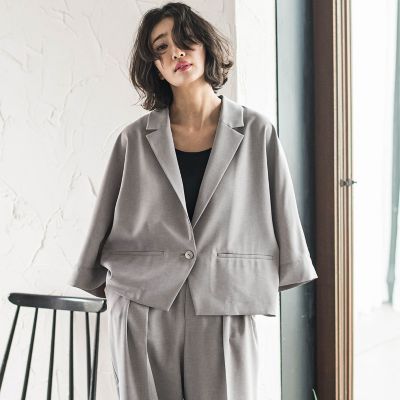 【ＷＥＢ限定】五分袖ショートジャケット≪洗濯機で洗える≫
