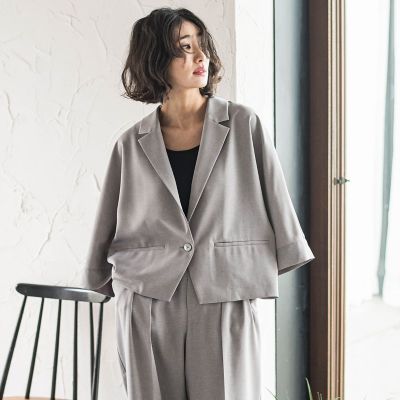 【ＷＥＢ限定】五分袖ショートジャケット≪洗濯機で洗える≫