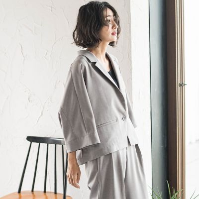 【ＷＥＢ限定】五分袖ショートジャケット≪洗濯機で洗える≫
