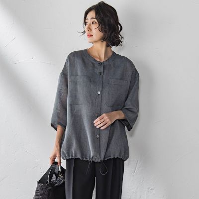 シャンブレーメッシュブルゾン≪手洗い可能≫