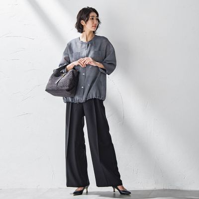 シャンブレーメッシュブルゾン≪手洗い可能≫