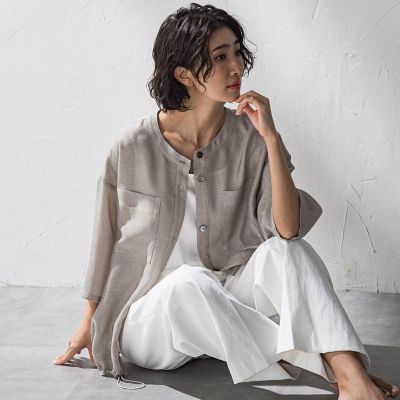シャンブレーメッシュブルゾン≪手洗い可能≫