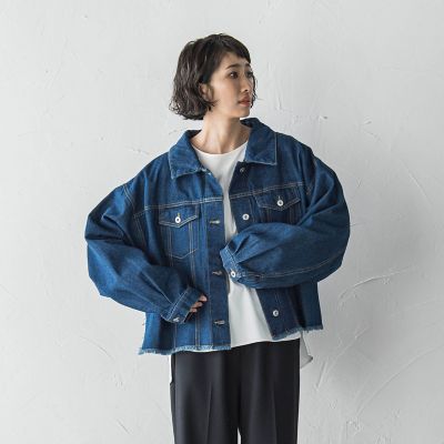 【SALE】la.f...（Women）/ラ エフ "抜け感シルエットでこなれ感"オトナGジャン&#8810;手洗い可能&#8811; 05ネイビー コート・ジャケット【三越伊勢丹/公式】