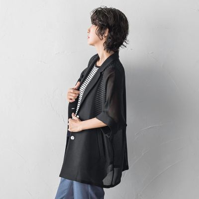 新色追加】”カーデみたいに羽織れる”メッシュジャケット | la.f