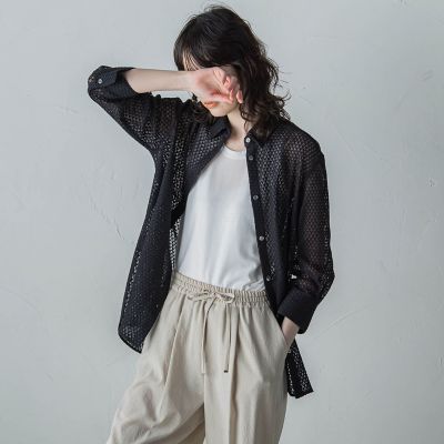 la.f...（Women）/ラ エフ 格子レースシャツ≪洗濯機で洗える≫