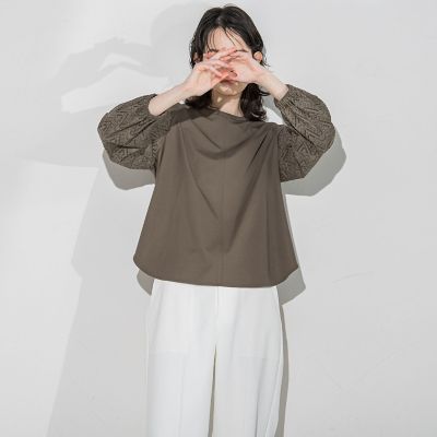 新品！la.f.. 刺繍レースカットソー≪洗濯機で洗える≫ ホワイト