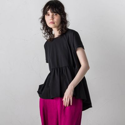 【ＷＥＢ＆ａｍｐ　一部店舗限定】マシュマロポンチペプラムカットソー≪洗濯機で洗える≫