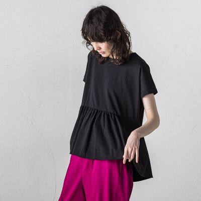 【ＷＥＢ＆ａｍｐ　一部店舗限定】マシュマロポンチペプラムカットソー≪洗濯機で洗える≫