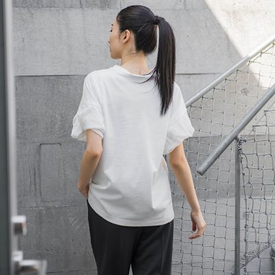 袖シアーカットソー≪洗濯機で洗える／吸水速乾／接触冷感≫
