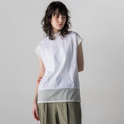 ＜la.f...（Women）＞シアーレイヤード風カットソー≪洗濯機で洗える≫