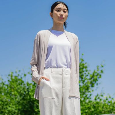 【ＷＥＢ限定】コットンテレコカットソーカーディガン≪洗濯機で洗える≫