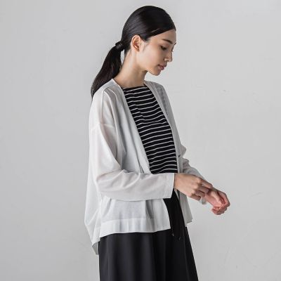 シアーカットソーカーディガン≪洗濯機で洗える／接触冷感≫
