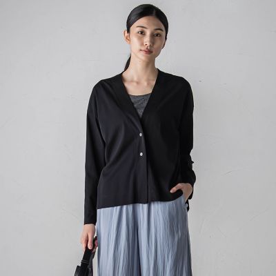 シアーカットソーカーディガン≪洗濯機で洗える／接触冷感≫
