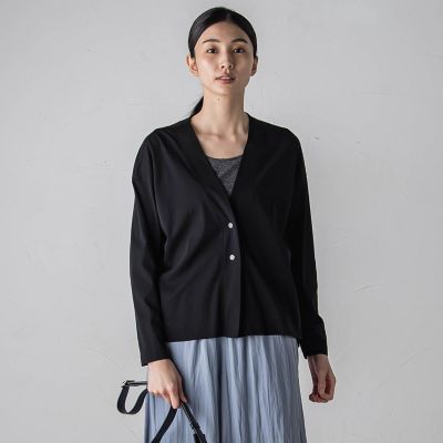 シアーカットソーカーディガン≪洗濯機で洗える／接触冷感≫
