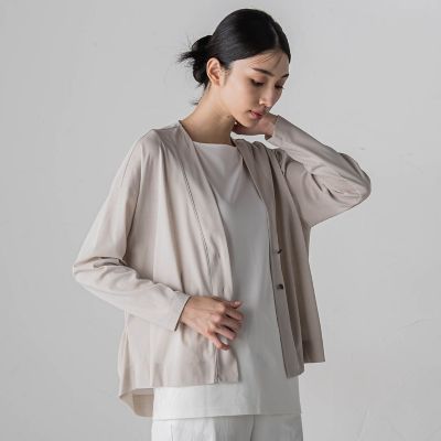 シアーカットソーカーディガン≪洗濯機で洗える／接触冷感≫