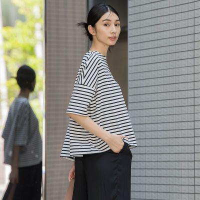ボーダーカットソー≪洗濯機で洗える／紫外線防止≫