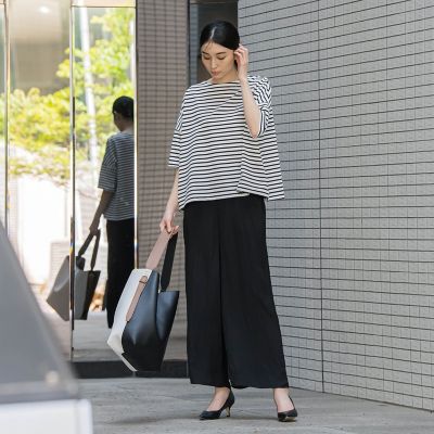ボーダーカットソー≪洗濯機で洗える／紫外線防止≫