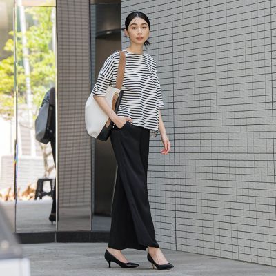 ボーダーカットソー≪洗濯機で洗える／紫外線防止≫
