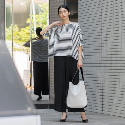 ボーダーカットソー≪洗濯機で洗える／紫外線防止≫
